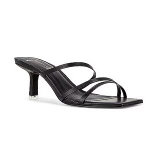 Black suede studio felicity minimalist mule sandals